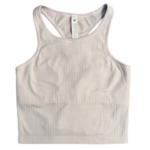 Lululemon Ebb to Street Tank Racerback Crop Top Ribbed Yoga Pink Women's Size 10